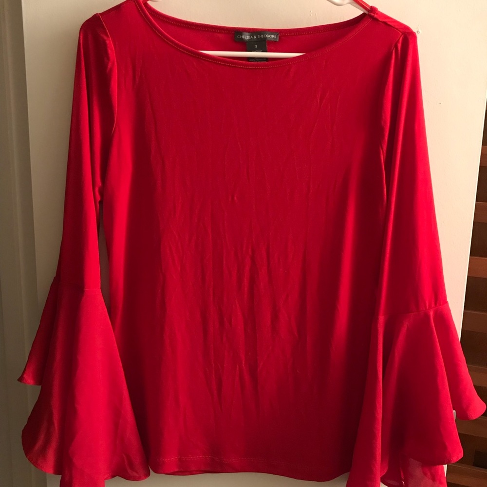 Chelsea & Theodore Bell-Sleeve Blouse